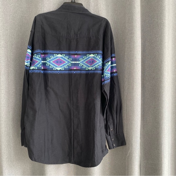 Roper Men's Black Pearl Snap 2XL - Picture 2 of 5